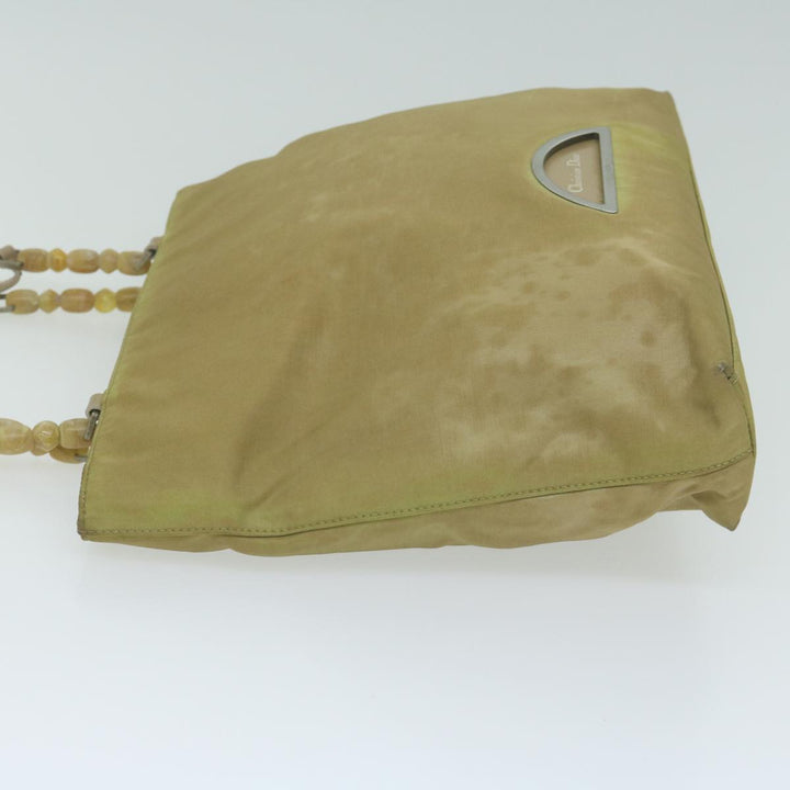 CHRISTIAN Top quality Dior Maris Pearl Tote Bag Nylon Beige Auth 65723