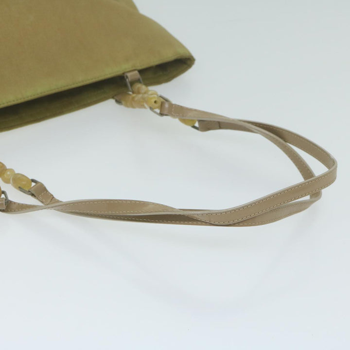 CHRISTIAN Top quality Dior Maris Pearl Tote Bag Nylon Beige Auth 65723