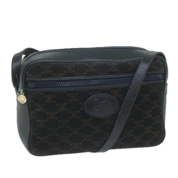 Celine Macadam Canvas Shoulder Bag Navy Auth 65757