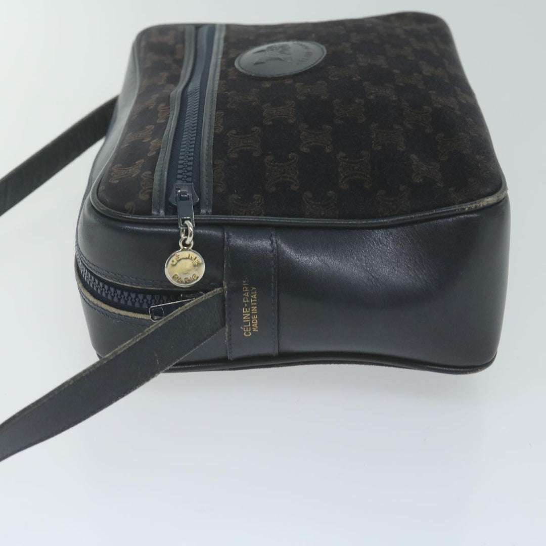 Celine Macadam Canvas Shoulder Bag Navy Auth 65757