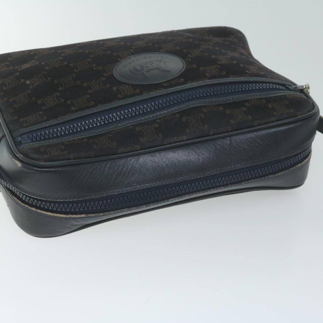 Celine Macadam Canvas Shoulder Bag Navy Auth 65757