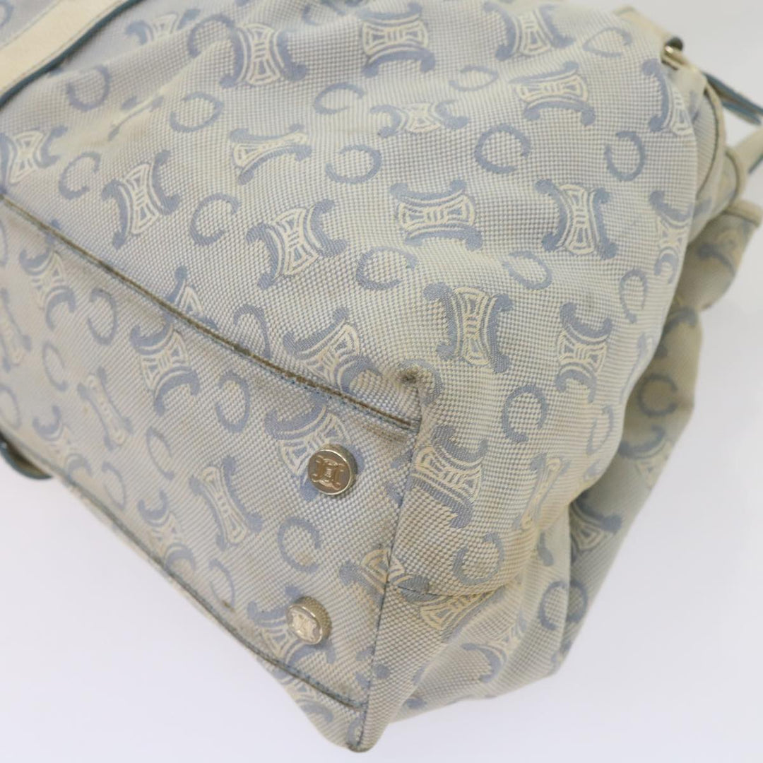 Celine C Macadam Canvas Shoulder Bag Light Blue Auth 65843