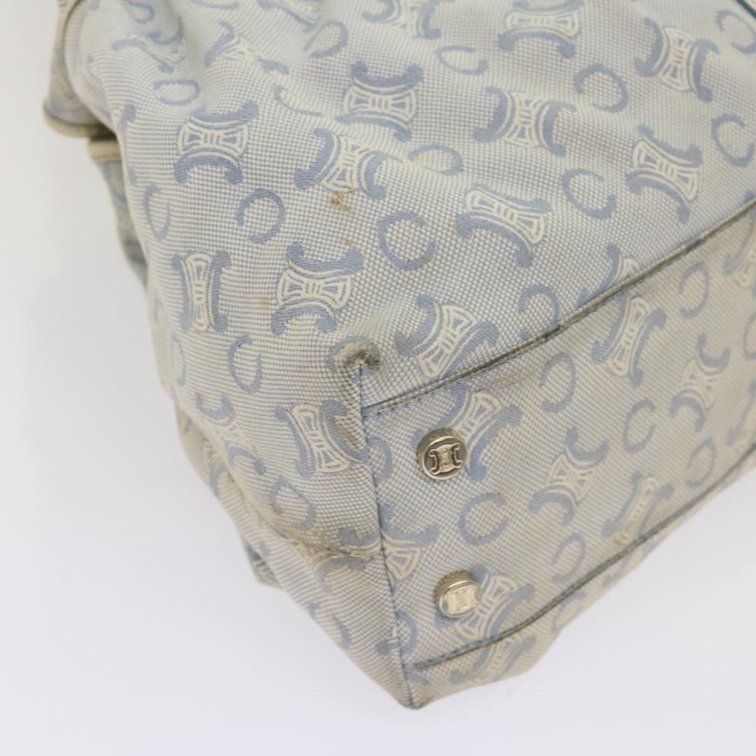 Celine C Macadam Canvas Shoulder Bag Light Blue Auth 65843