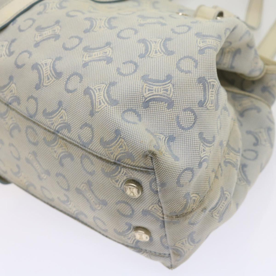 Celine C Macadam Canvas Shoulder Bag Light Blue Auth 65843