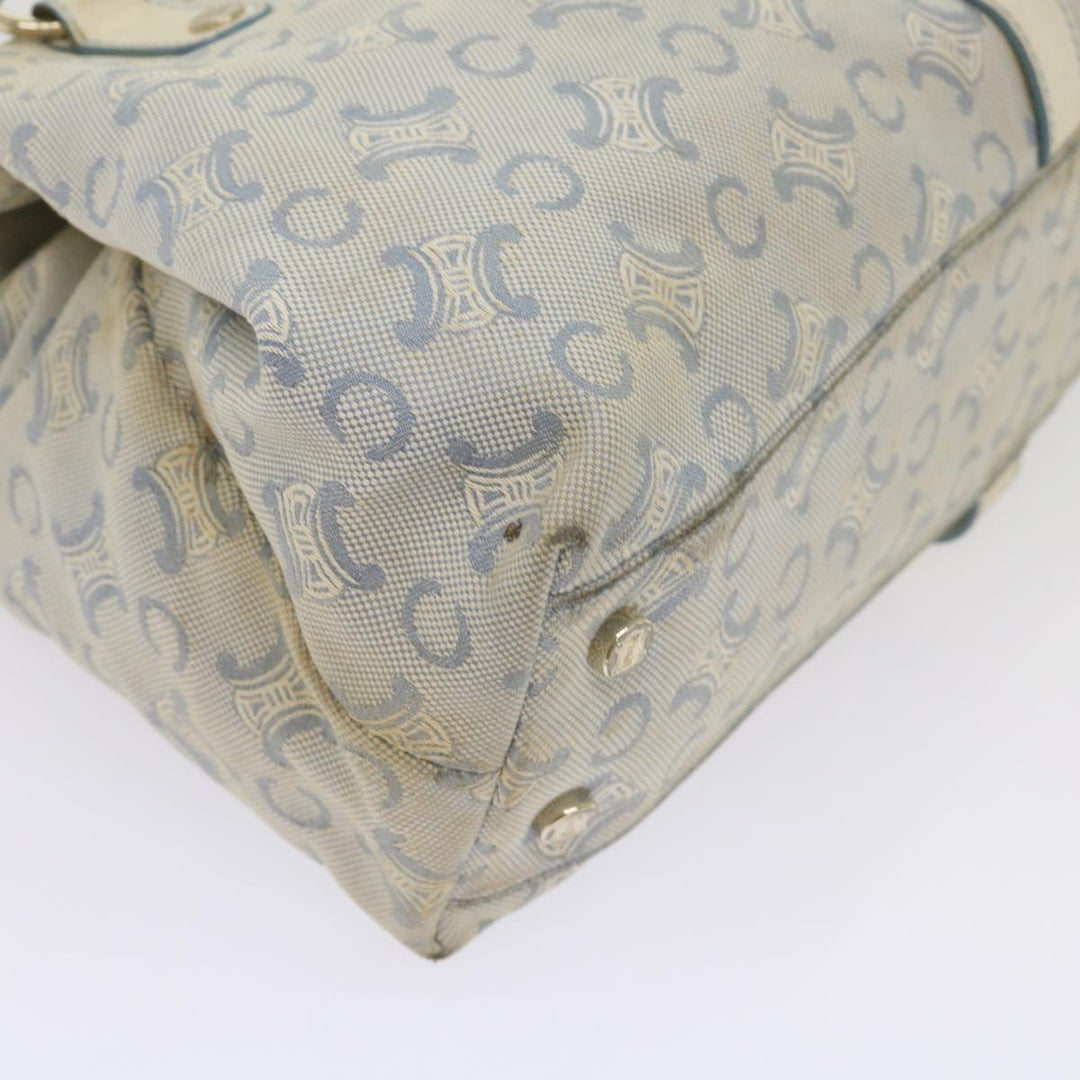 Celine C Macadam Canvas Shoulder Bag Light Blue Auth 65843