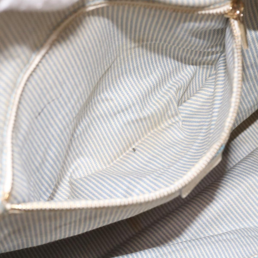 Celine C Macadam Canvas Shoulder Bag Light Blue Auth 65843