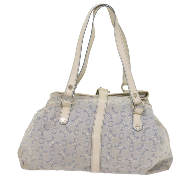 Celine C Macadam Canvas Shoulder Bag Light Blue Auth 65843