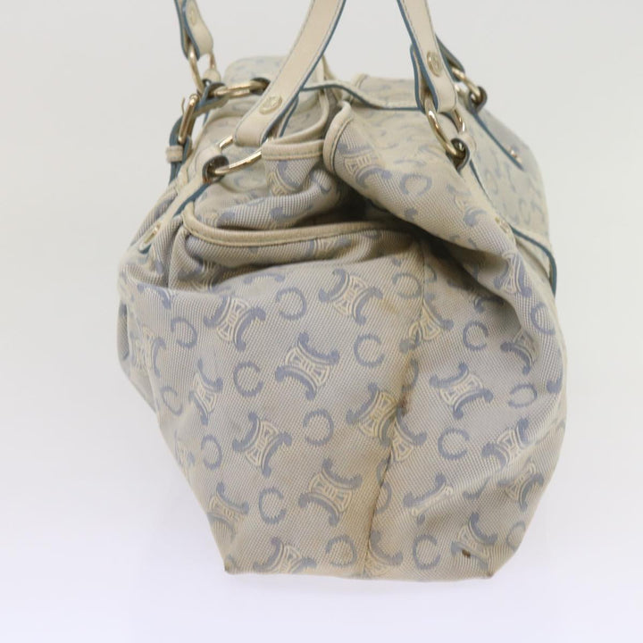 Celine C Macadam Canvas Shoulder Bag Light Blue Auth 65843