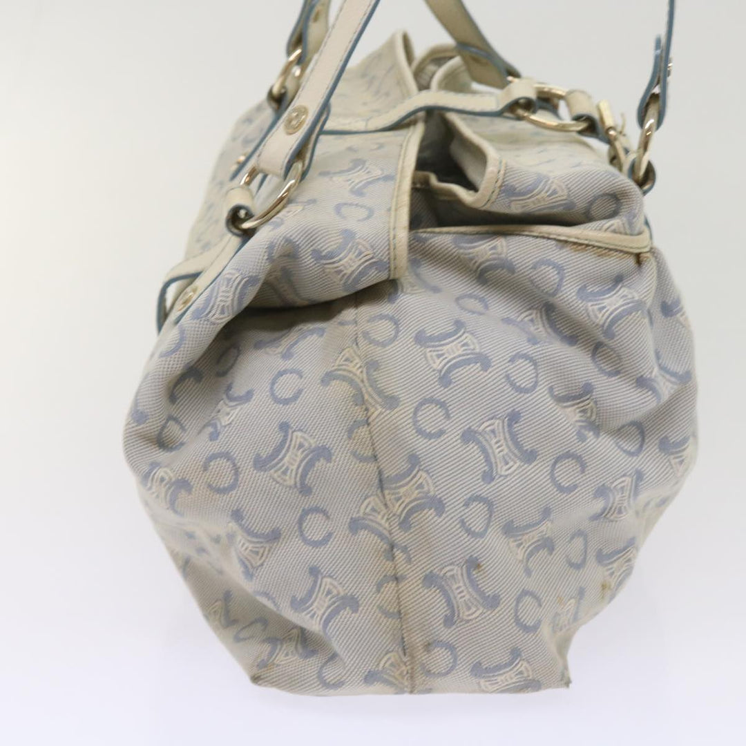 Celine C Macadam Canvas Shoulder Bag Light Blue Auth 65843