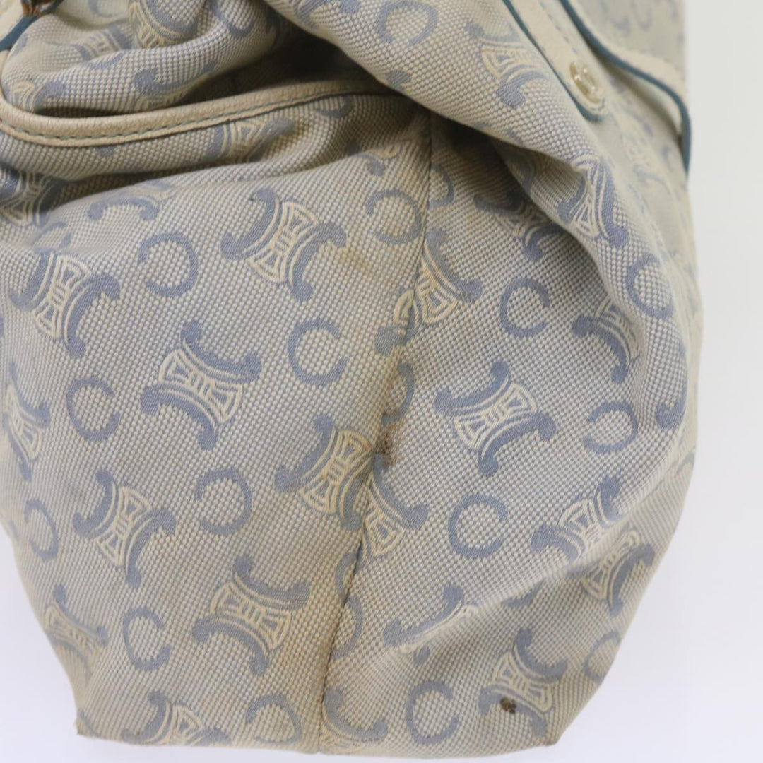 Celine C Macadam Canvas Shoulder Bag Light Blue Auth 65843