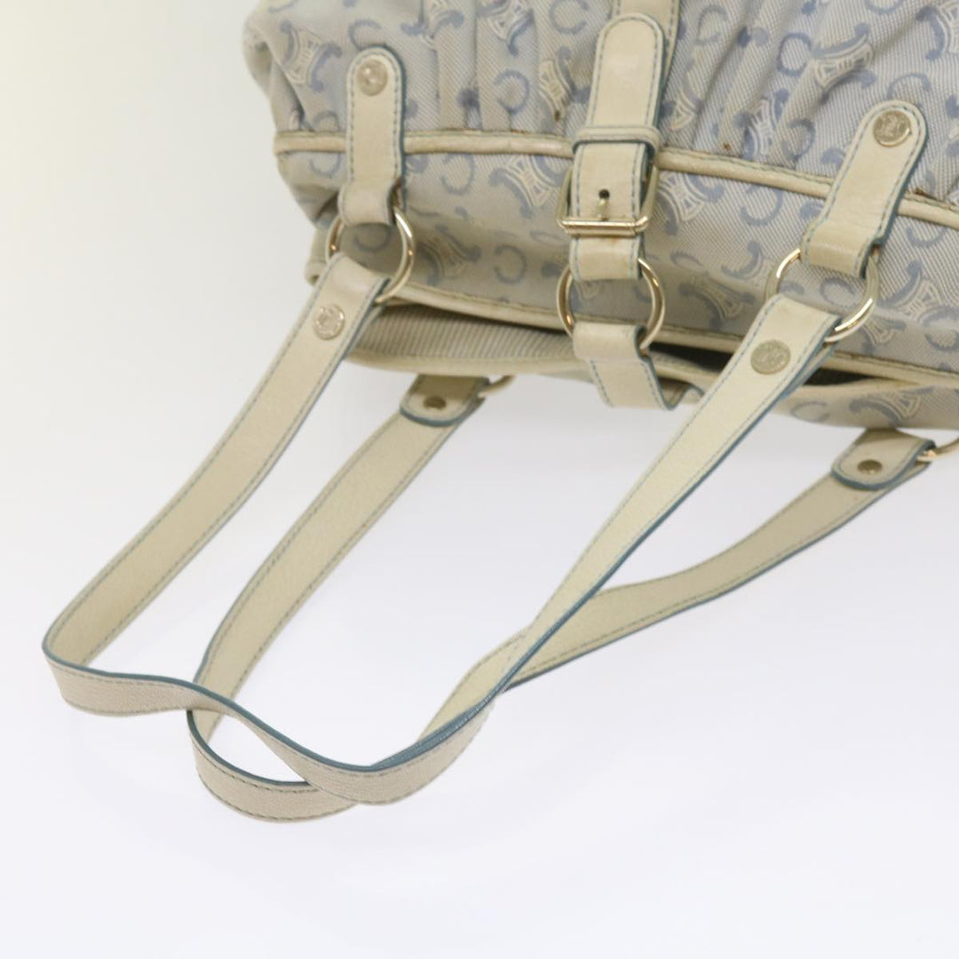 Celine C Macadam Canvas Shoulder Bag Light Blue Auth 65843
