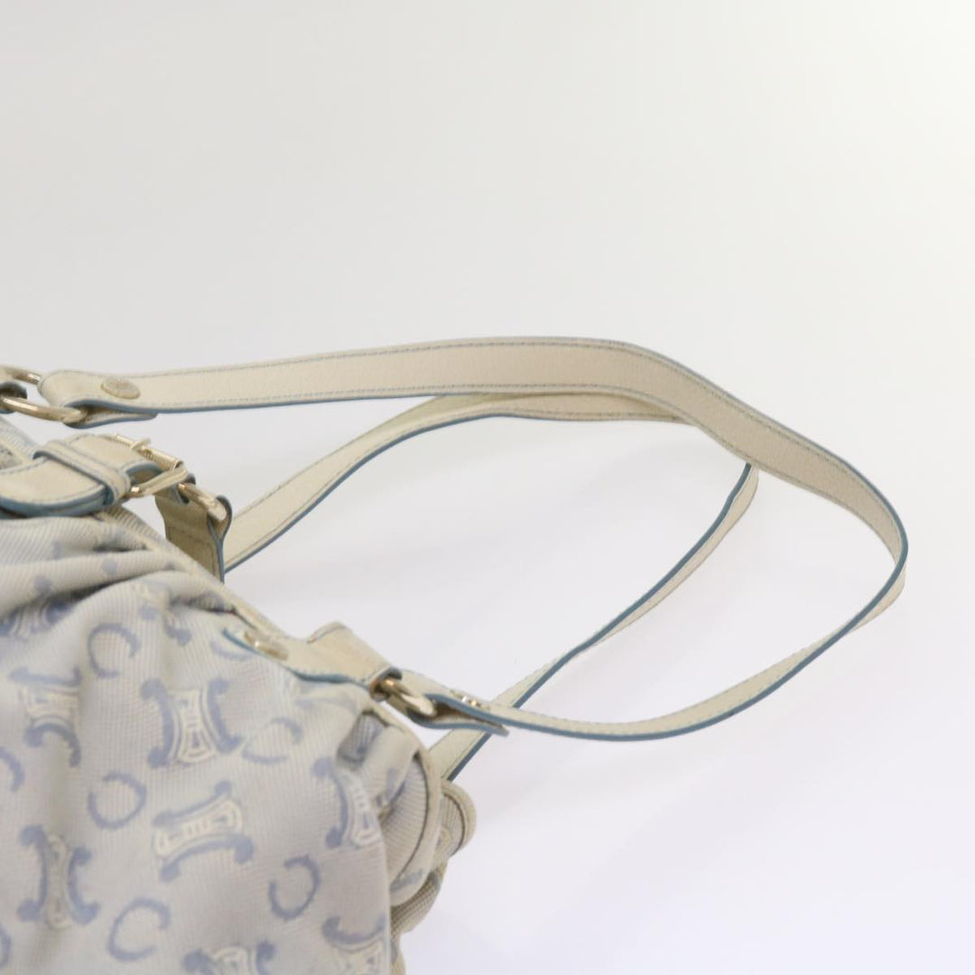 Celine C Macadam Canvas Shoulder Bag Light Blue Auth 65843