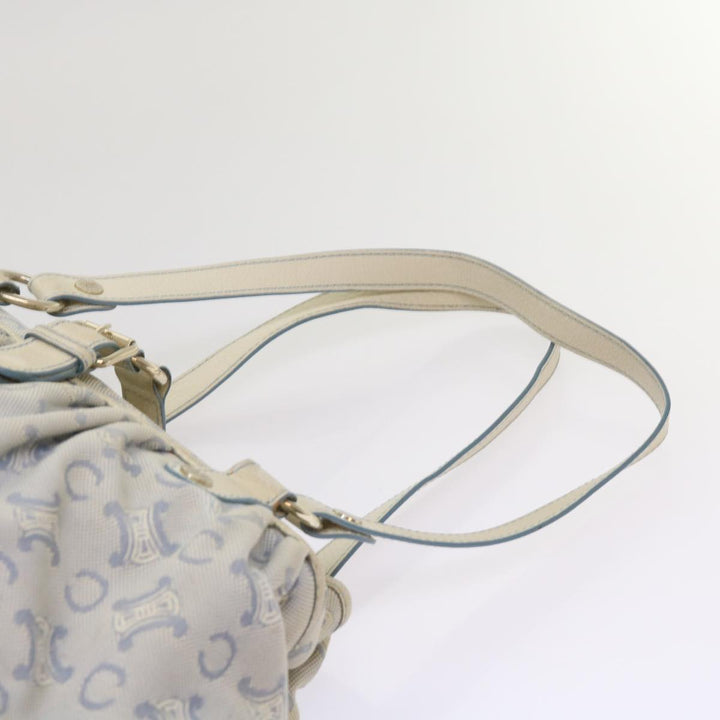 Celine C Macadam Canvas Shoulder Bag Light Blue Auth 65843