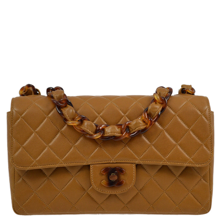 Top Quality Chanel Brown Lambskin Medium Single Flap Shoulder Bag