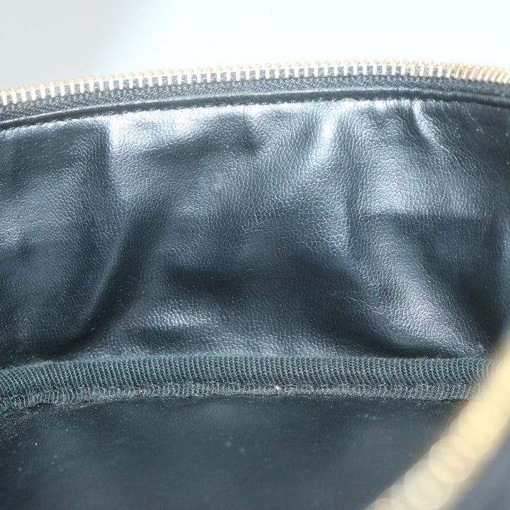 Chanel Bicolole Vanity Cosmetic Pouch Leather Black CC Auth 65885