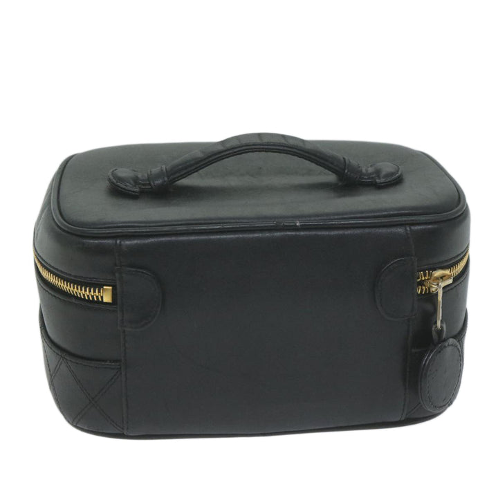 Chanel Bicolole Vanity Cosmetic Pouch Leather Black CC Auth 65885