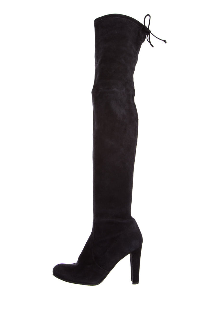 Stuart Weitzman Black Suede Highland Boots SZ 8.5