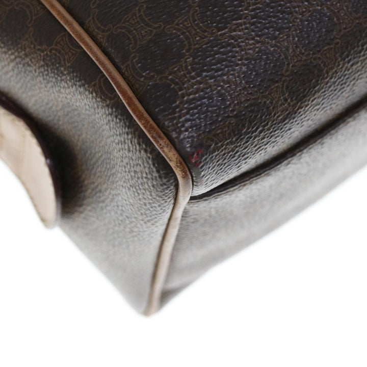 Celine Macadam Canvas Boston Bag PVC Brown  65901