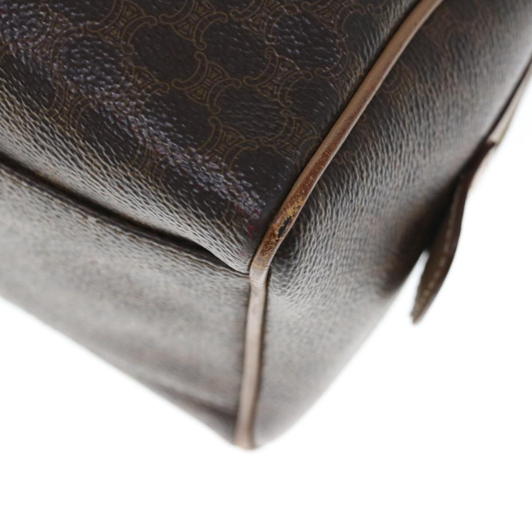 Celine Macadam Canvas Boston Bag PVC Brown  65901