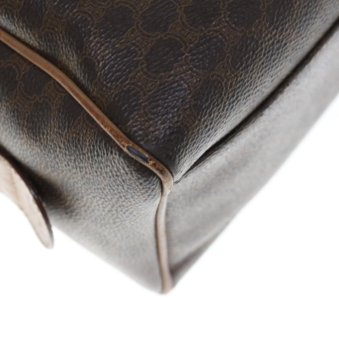 Celine Macadam Canvas Boston Bag PVC Brown  65901