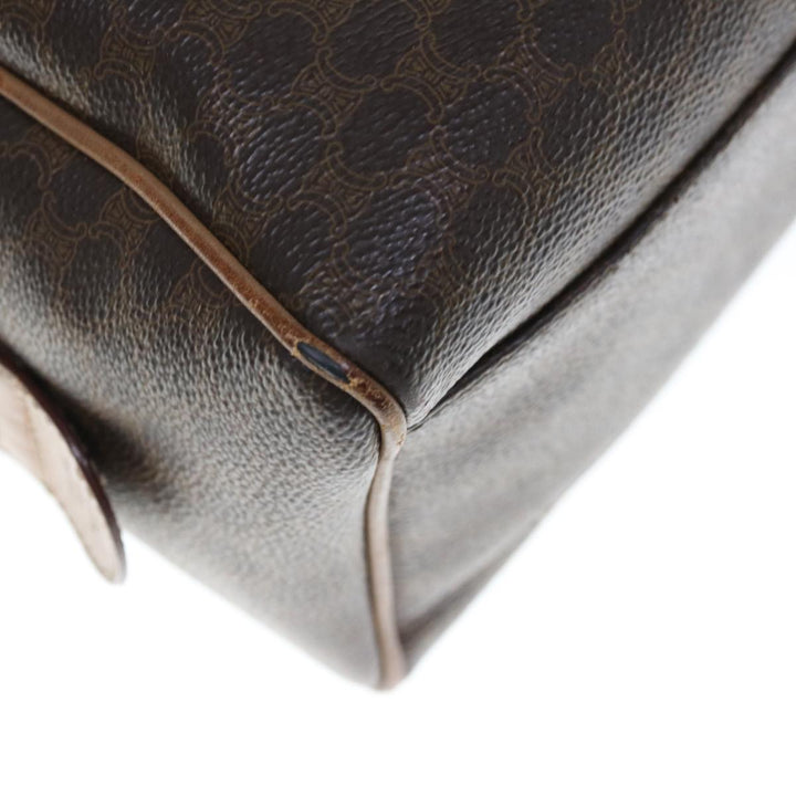 Celine Macadam Canvas Boston Bag PVC Brown  65901