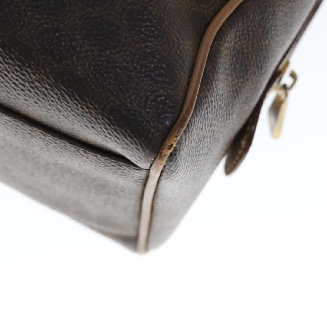 Celine Macadam Canvas Boston Bag PVC Brown  65901