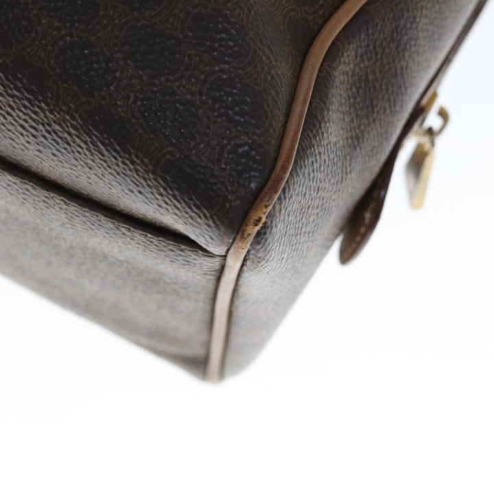 Celine Macadam Canvas Boston Bag PVC Brown  65901