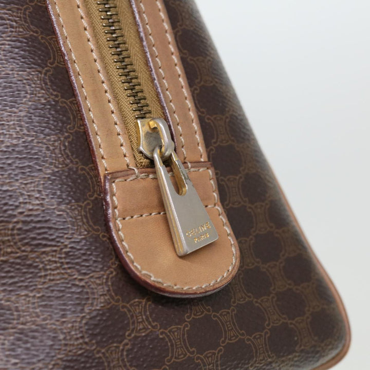 Celine Macadam Canvas Boston Bag PVC Brown  65901