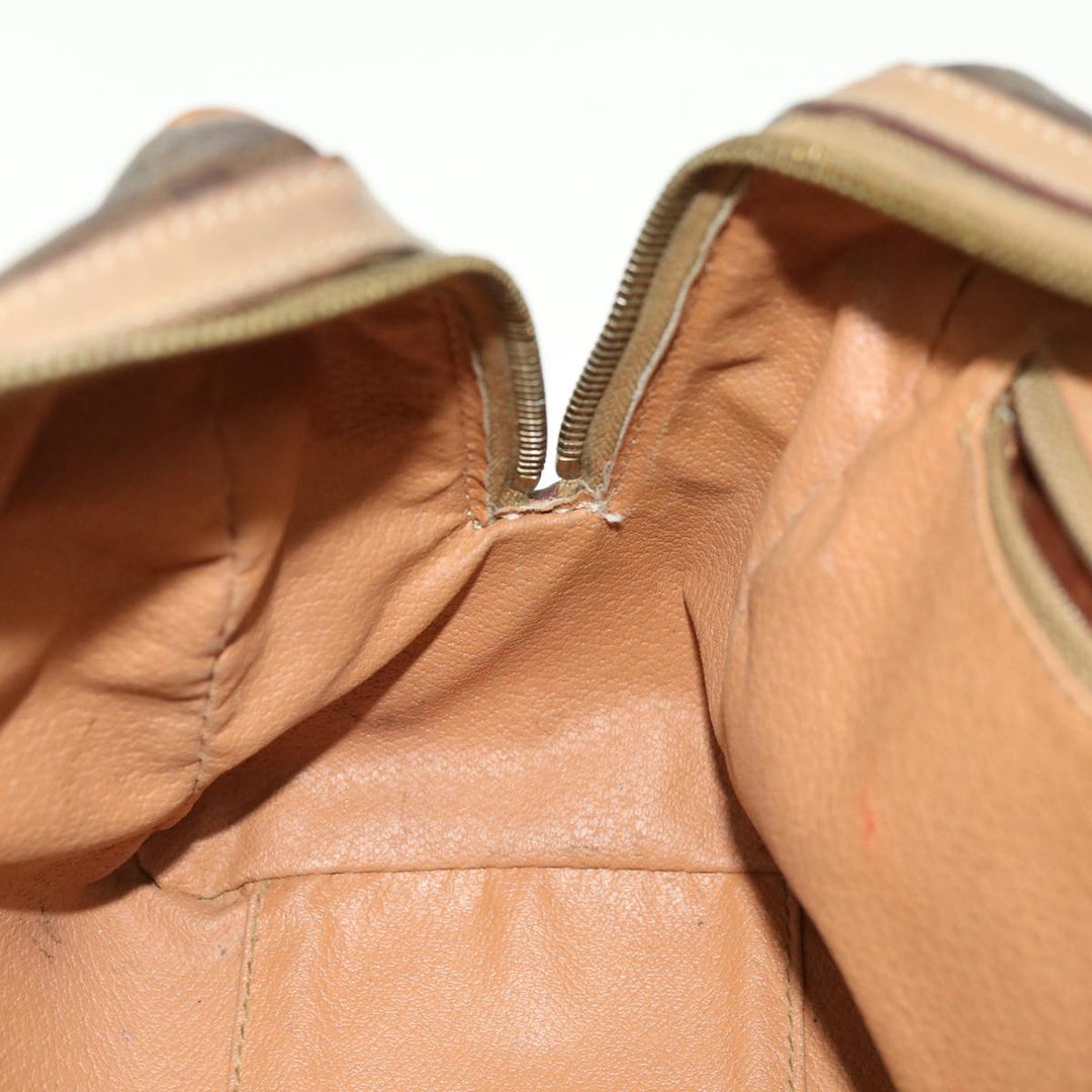 Celine Macadam Canvas Boston Bag PVC Brown  65901