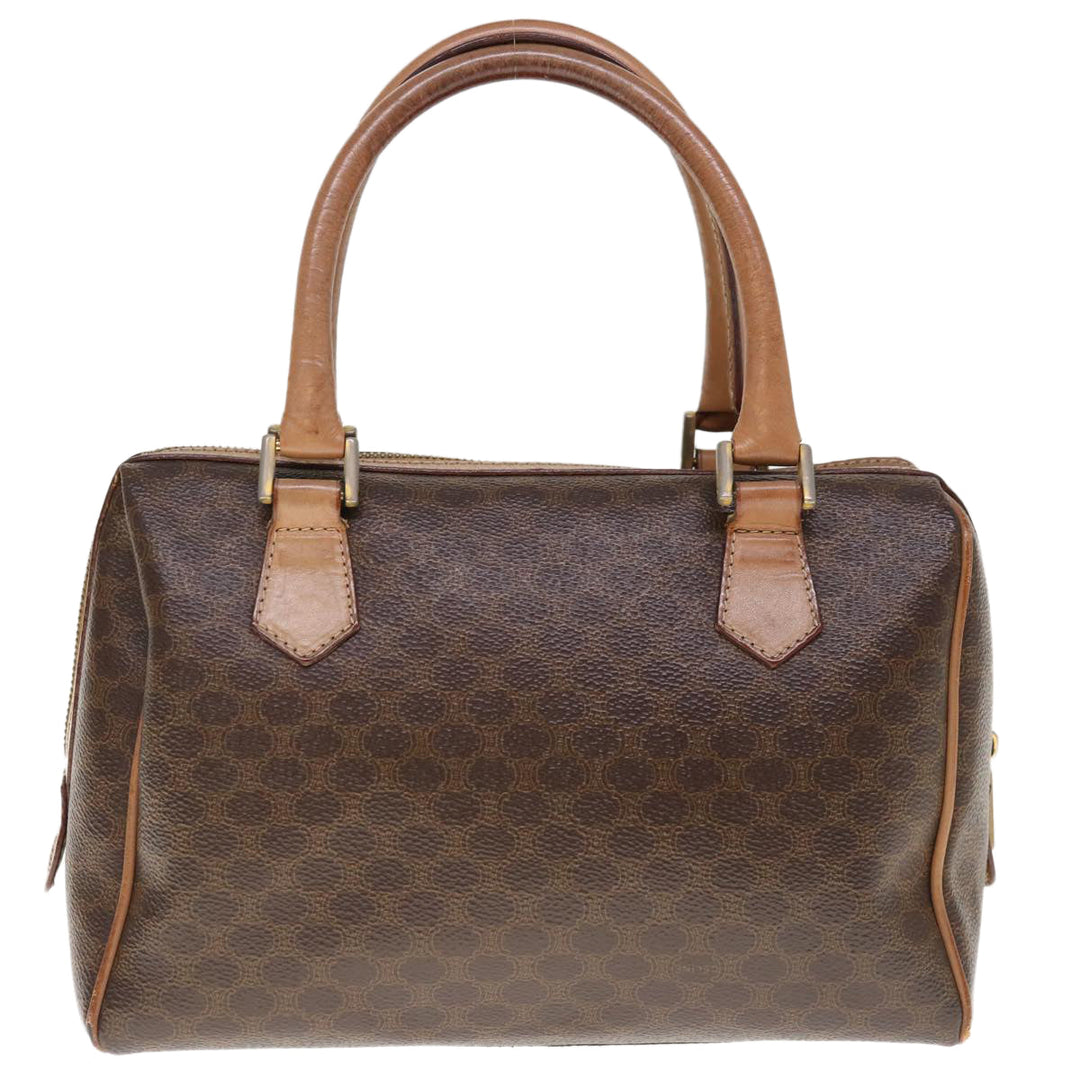 Celine Macadam Canvas Boston Bag PVC Brown  65901