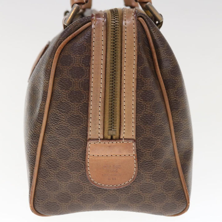 Celine Macadam Canvas Boston Bag PVC Brown  65901