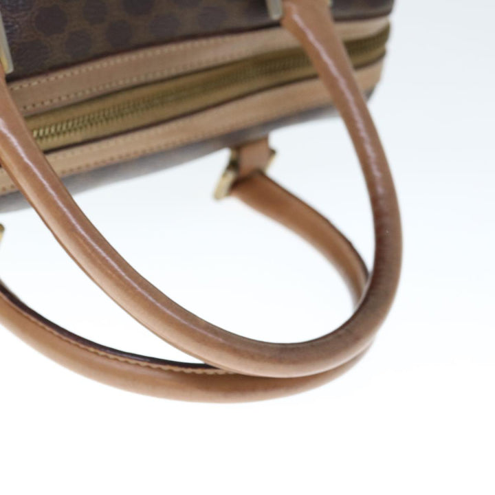 Celine Macadam Canvas Boston Bag PVC Brown  65901