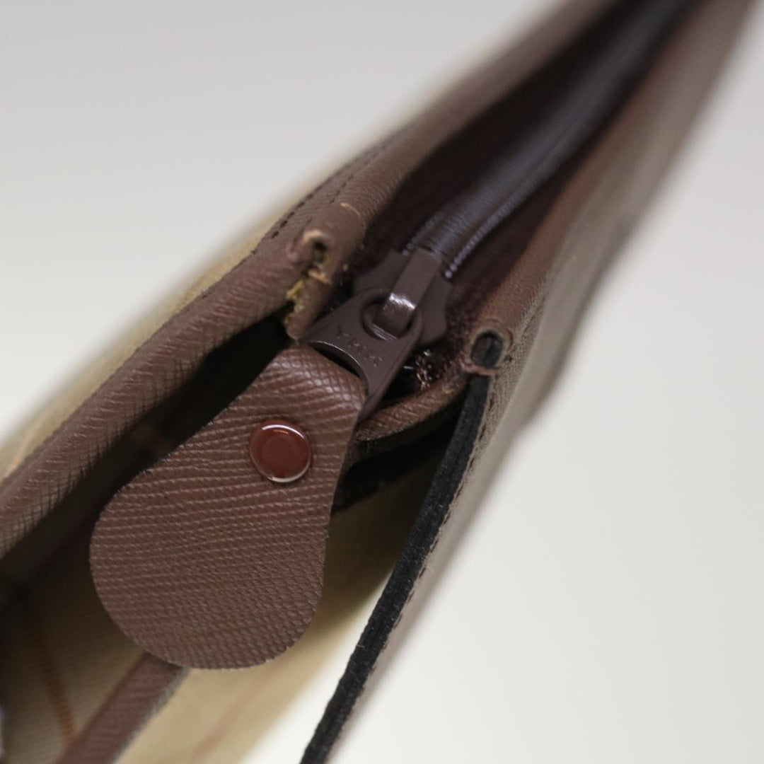 BurberrySs Nova Check Clutch Bag Canvas Brown Auth 65917