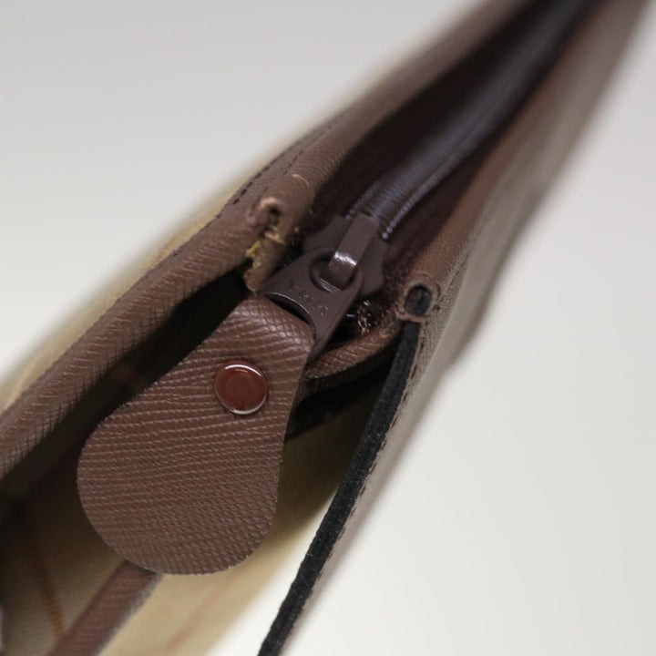 BurberrySs Nova Check Clutch Bag Canvas Brown Auth 65917