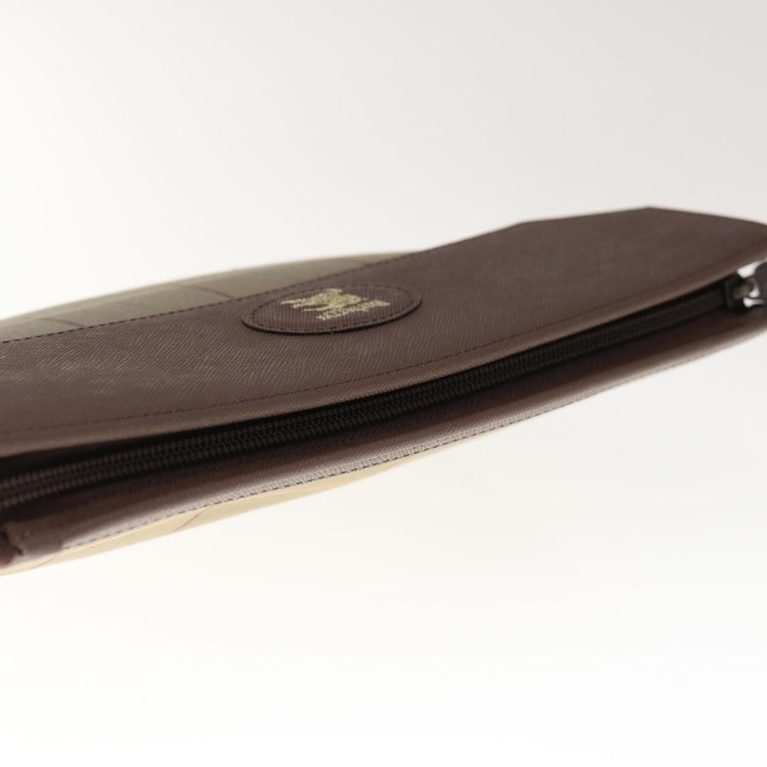 BurberrySs Nova Check Clutch Bag Canvas Brown Auth 65917