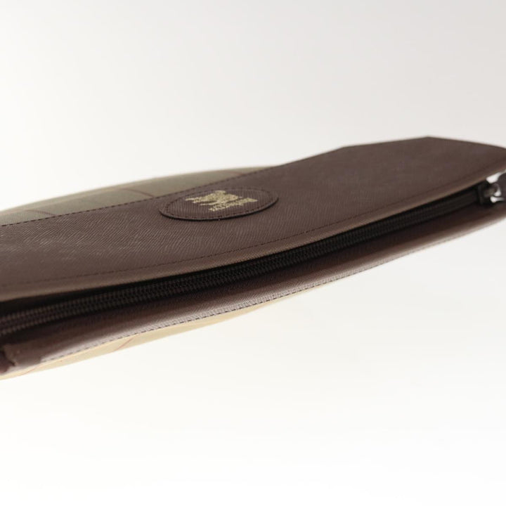 BurberrySs Nova Check Clutch Bag Canvas Brown Auth 65917