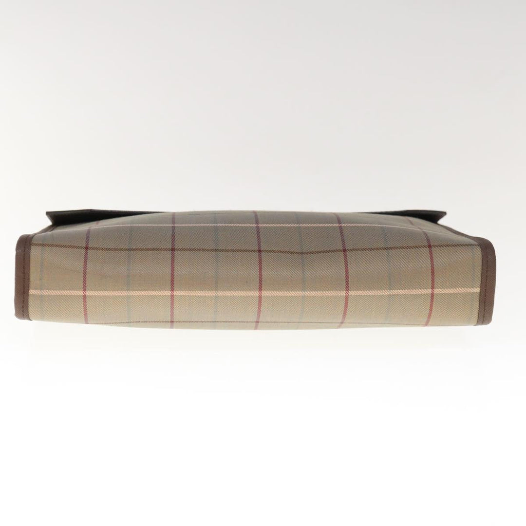 BurberrySs Nova Check Clutch Bag Canvas Brown Auth 65917