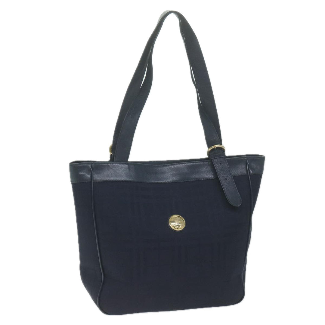 BurberrySs Nova Check Tote Bag Nylon Canvas Navy Auth 65964