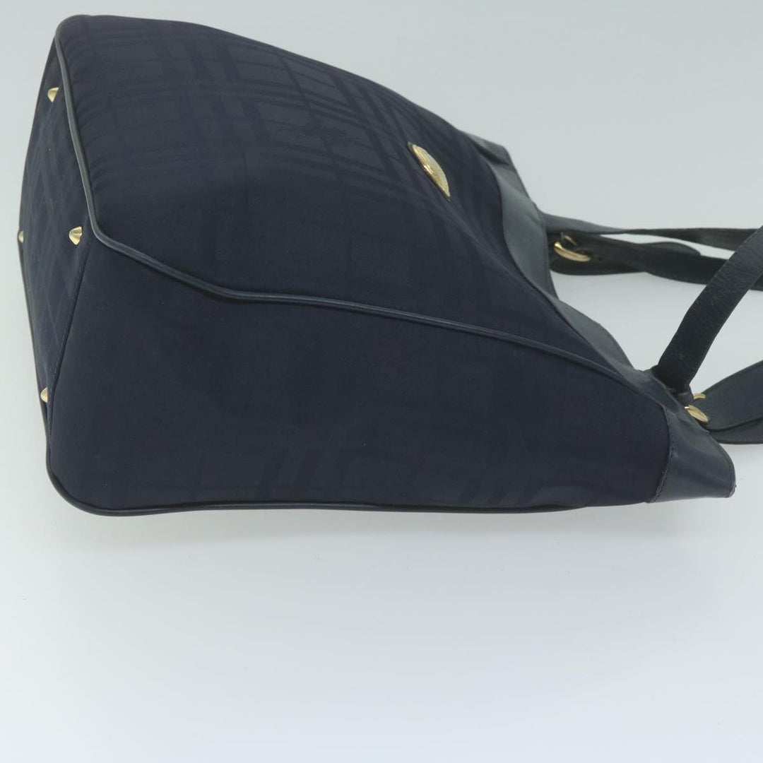 BurberrySs Nova Check Tote Bag Nylon Canvas Navy Auth 65964