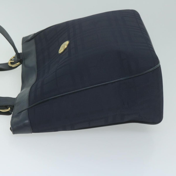 BurberrySs Nova Check Tote Bag Nylon Canvas Navy Auth 65964
