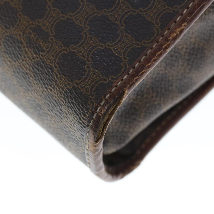 Celine Macadam Canvas Clutch Bag PVC Brown Auth 65968