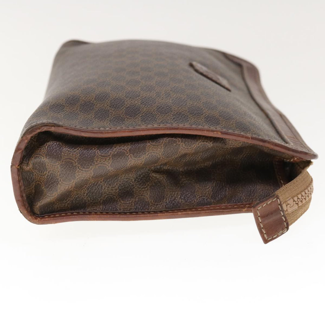 Celine Macadam Canvas Clutch Bag PVC Brown Auth 65968