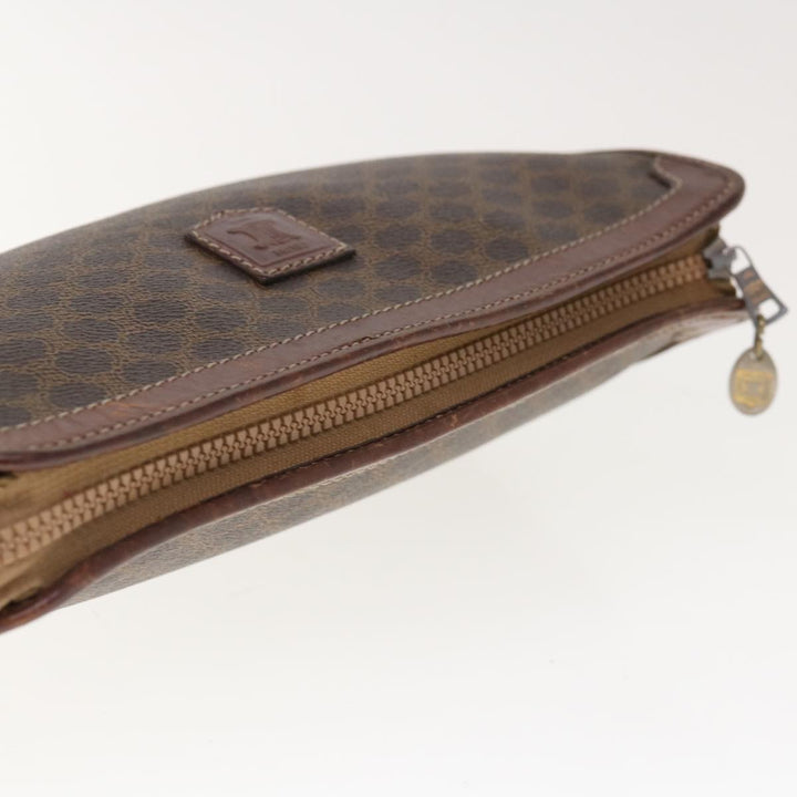 Celine Macadam Canvas Clutch Bag PVC Brown Auth 65968