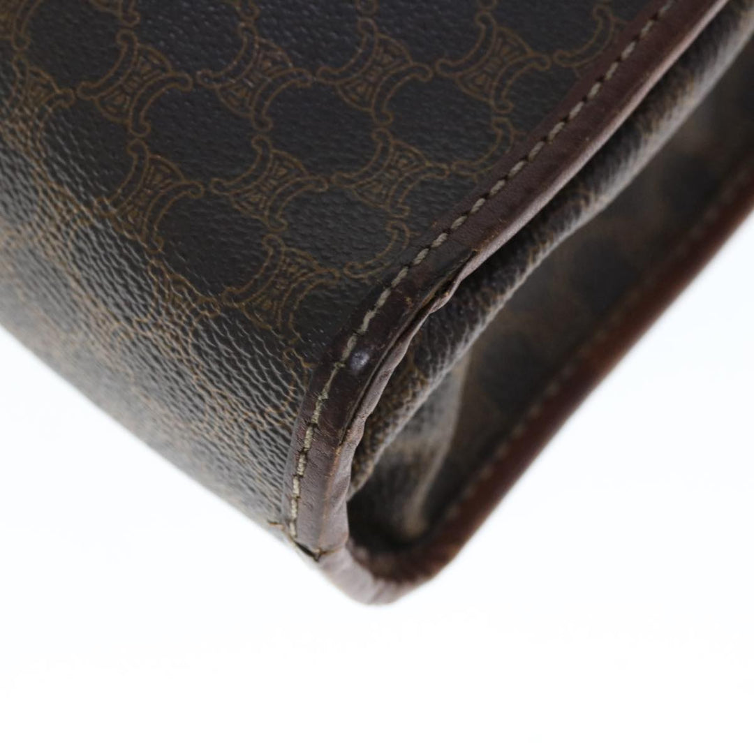 Celine Macadam Canvas Clutch Bag PVC Brown Auth 65968