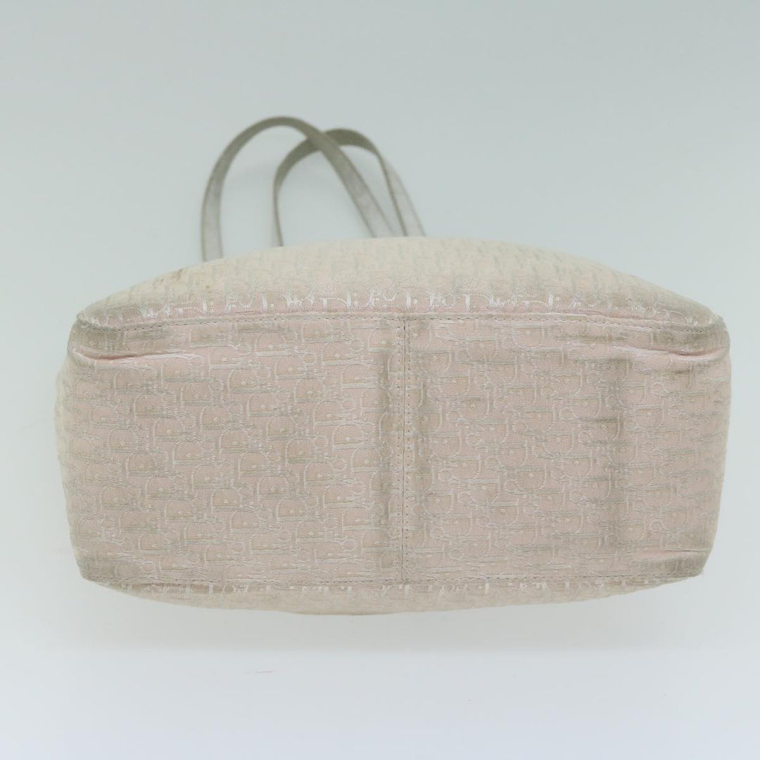 CHRISTIAN Dior Trotter Canvas Tote Bag Pink Auth 65969