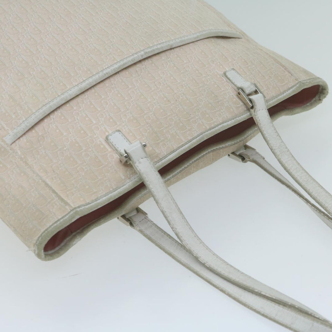 CHRISTIAN Dior Trotter Canvas Tote Bag Pink Auth 65969
