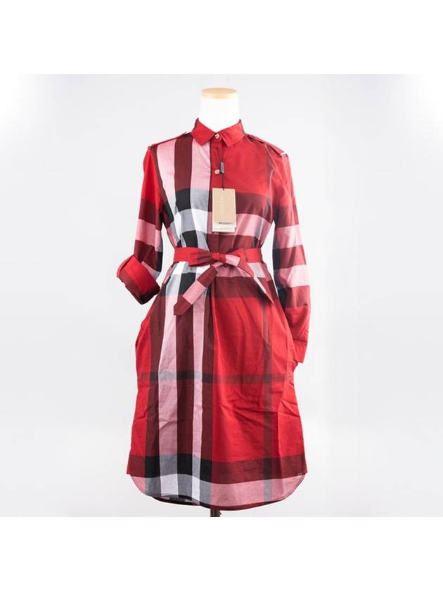 Burberry WoMen's Kelsey Check Cotton Short Dress Red