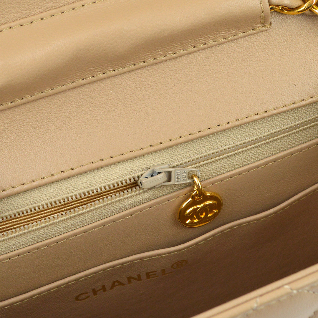 Top Quality Chanel * Beige Lambskin 2way Handbag