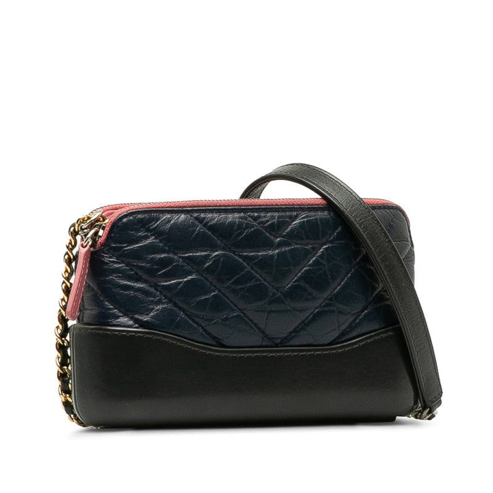 Top Quality Chanel Gabriel Kittening Chain Wallet Mini houlder Bag Navi Leather  Chanel
