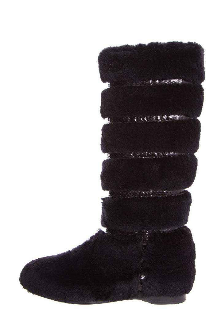 Jimmy Choo Black Fur Boots SZ 37